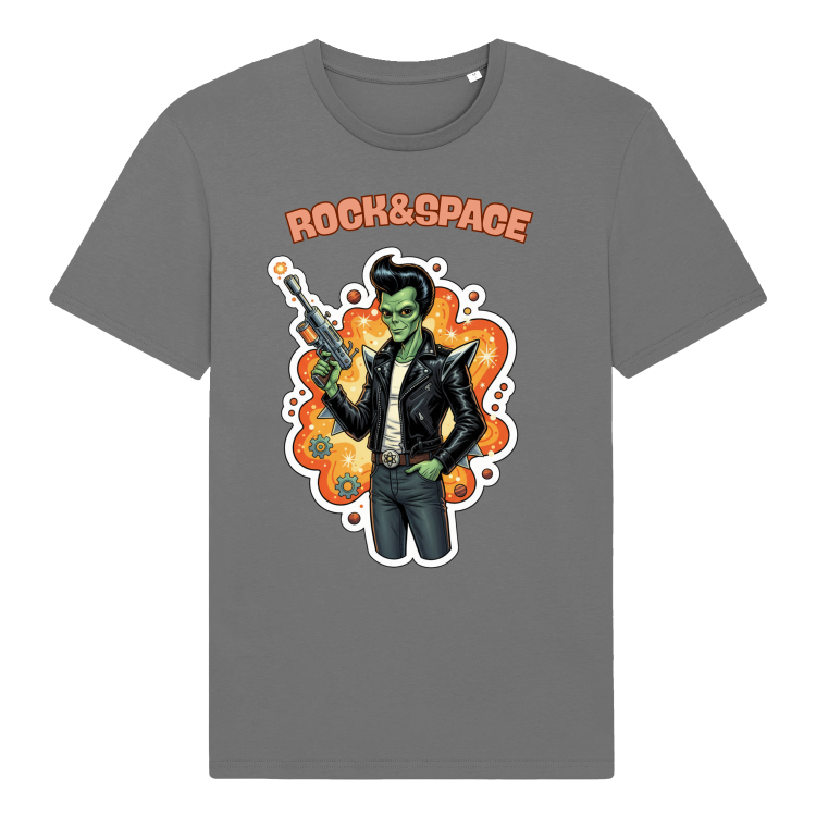 Koszulka Atompunkowa Rock&amp;Space Rockabilly Alien-Mid Heather Grey
