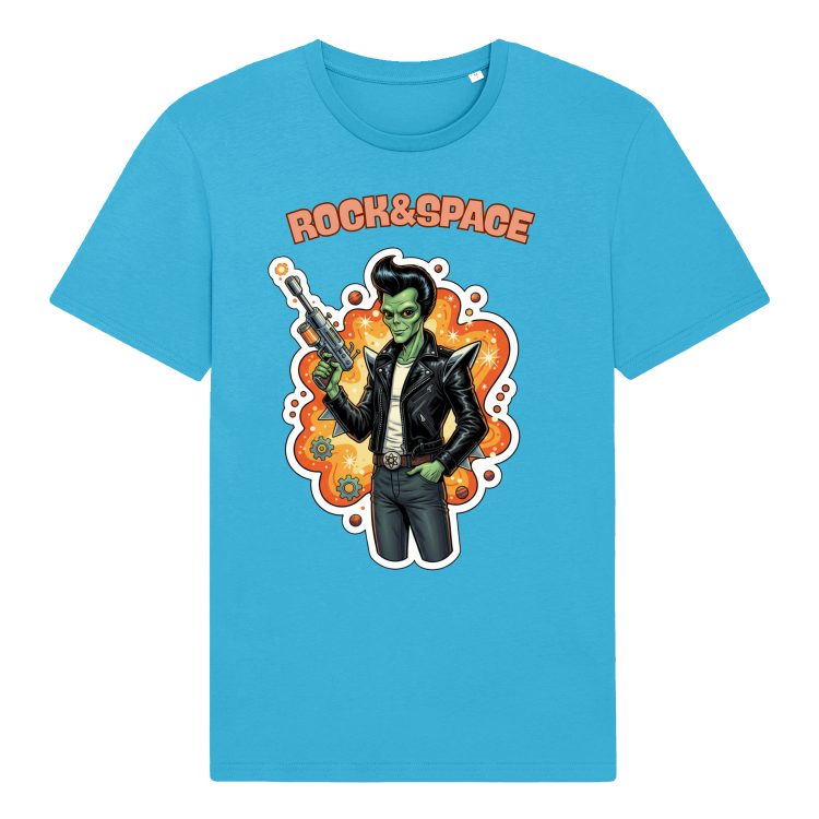 Koszulka Atompunkowa Rock&amp;Space Rockabilly Alien-Aqua Blue