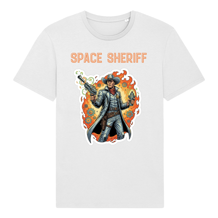 Koszulka Atompunk Space Sheriff -White