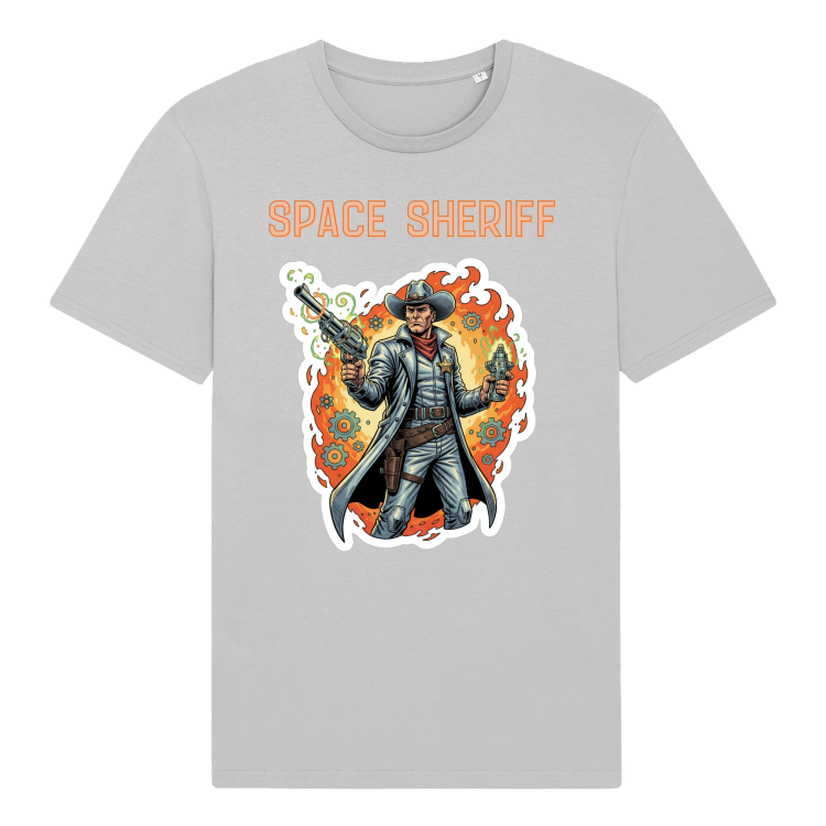 Koszulka Atompunk Space Sheriff -Light gray