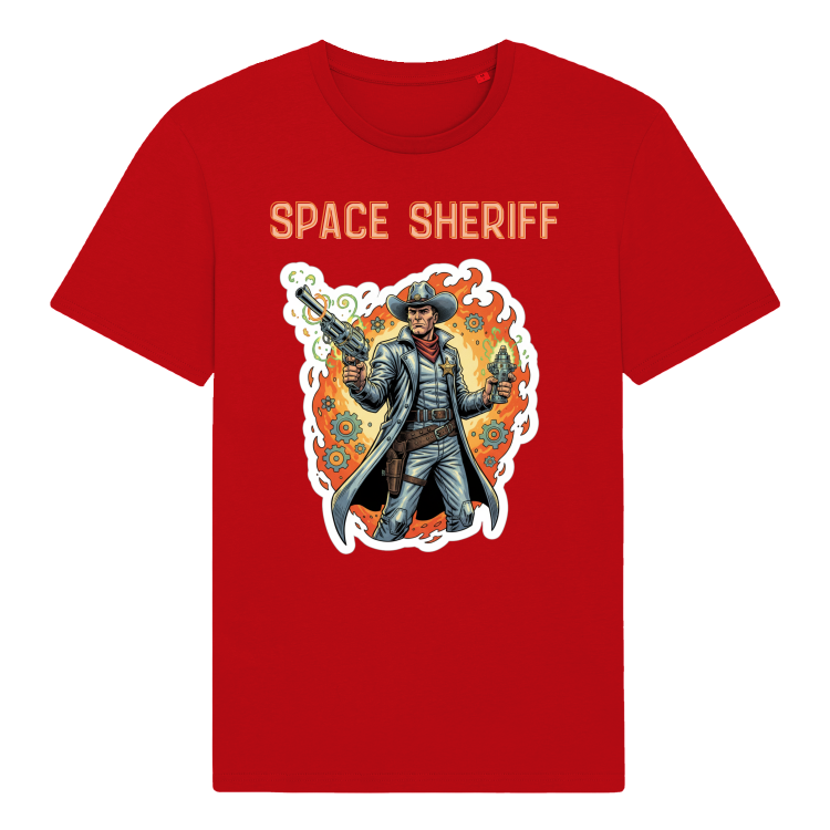 Koszulka Atompunk Space Sheriff -Red