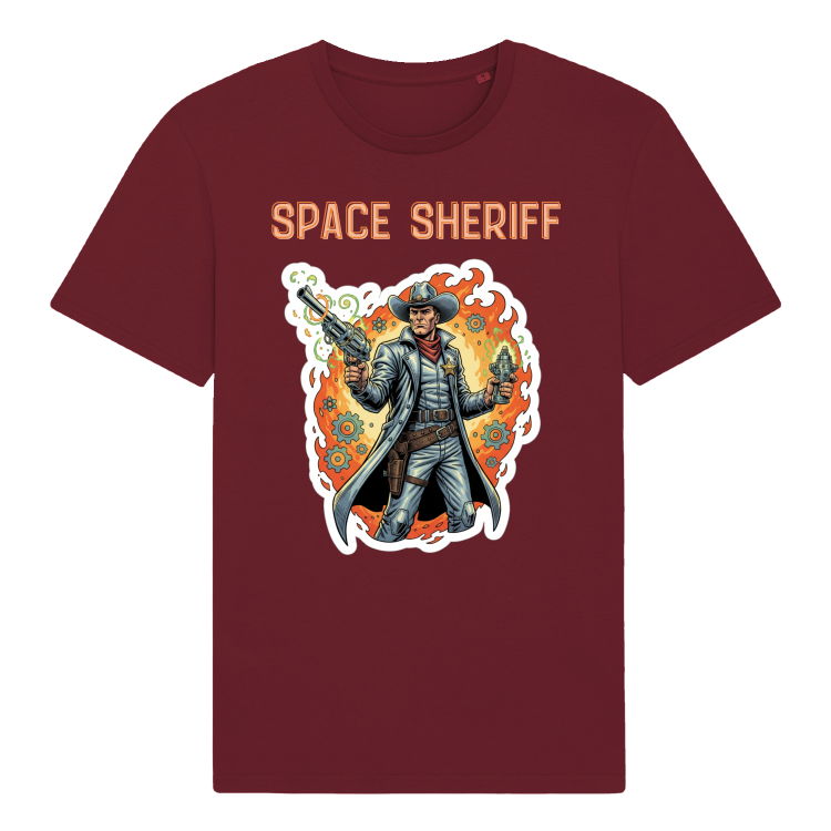 Koszulka Atompunk Space Sheriff -Burgundy