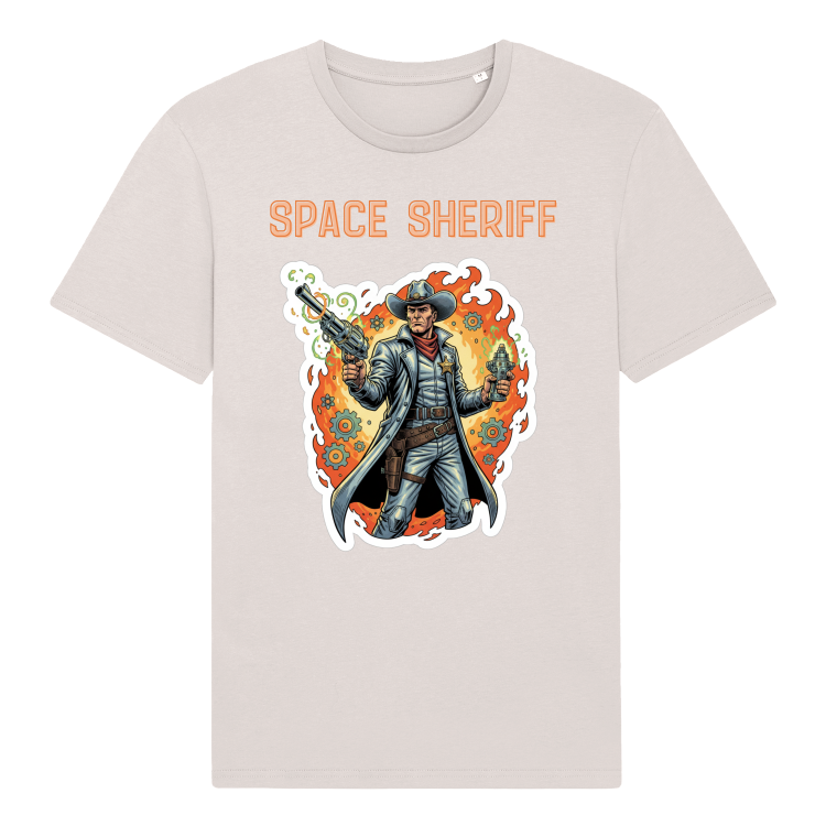 Koszulka Atompunk Space Sheriff -Vintage White