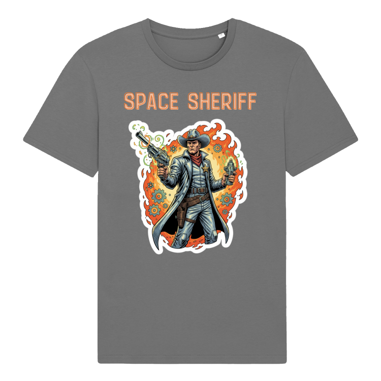 Koszulka Atompunk Space Sheriff -Mid Heather Grey