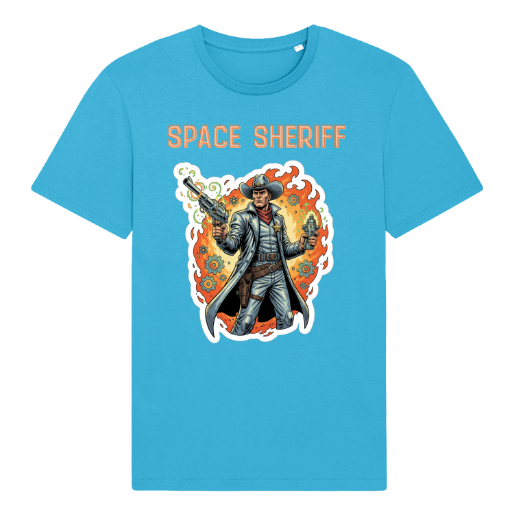 Koszulka Atompunk Space Sheriff -Aqua Blue