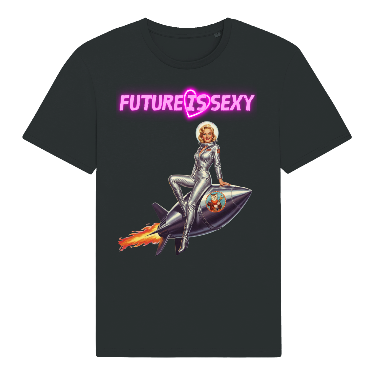 Koszulka Atompukowa Future is Sexy - Pin Up Rocket girl-Black
