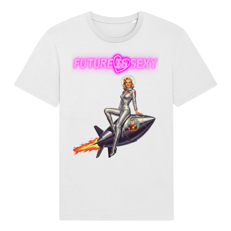 Koszulka Atompukowa Future is Sexy - Pin Up Rocket girl-White