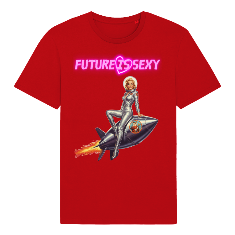 Koszulka Atompukowa Future is Sexy - Pin Up Rocket girl-Red
