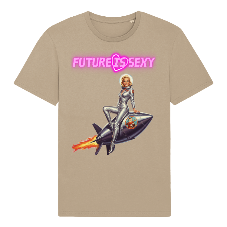 Koszulka Atompukowa Future is Sexy - Pin Up Rocket girl-Desert Dust