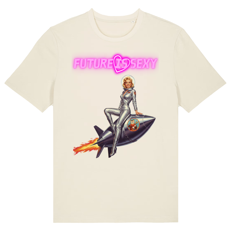 Koszulka Atompukowa Future is Sexy - Pin Up Rocket girl-Natural Raw