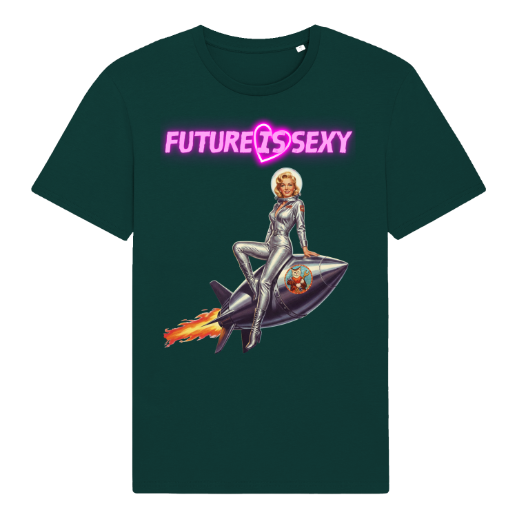 Koszulka Atompukowa Future is Sexy - Pin Up Rocket girl-Glazed Green