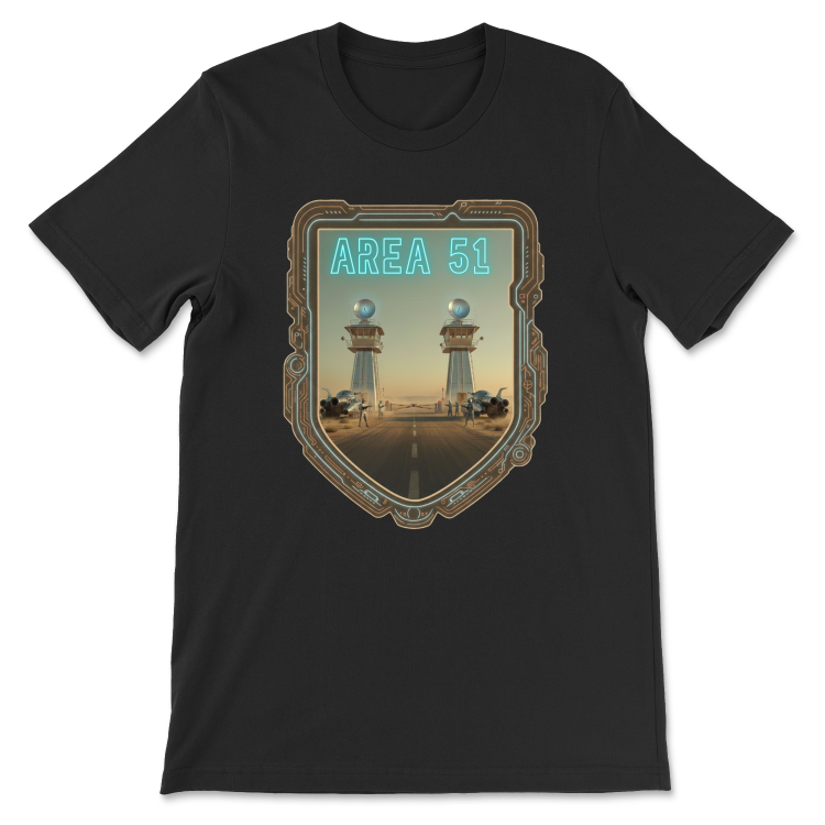 T-shirt Retrofuturyzm Atompunk AREA 51 -Black