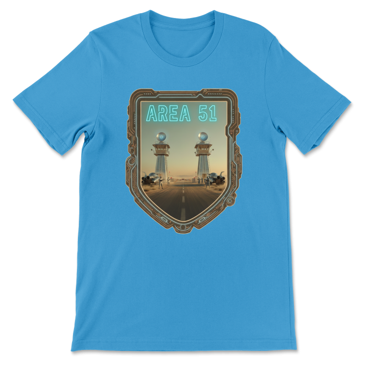T-shirt Retrofuturyzm Atompunk AREA 51 -(USA) Aqua