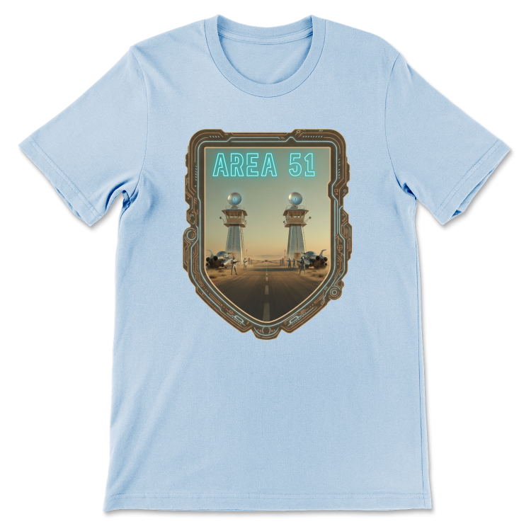 T-shirt Retrofuturyzm Atompunk AREA 51 (USA) Baby Blue