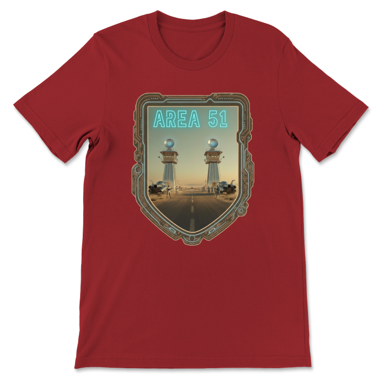 T-shirt Retrofuturyzm Atompunk AREA 51(USA) Heather Canvas Red