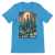 T-shirt Atompunk Retro-Future The Metropolis of Tomorrow-(USA) Aqua