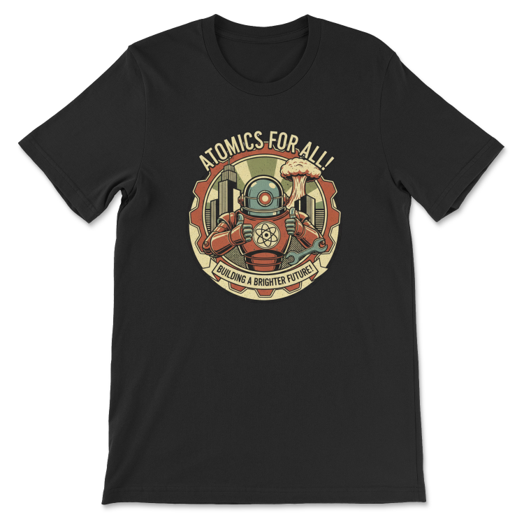 T-shirt Atompunk Retro-Future The Metropolis of Tomorrow-Black