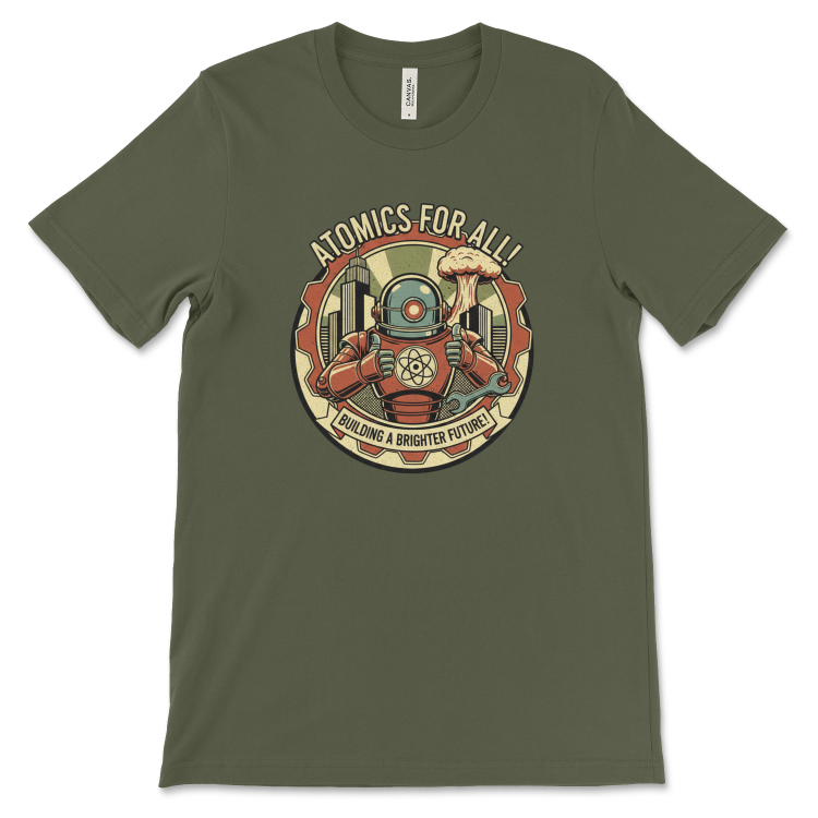 T-shirt Atompunk Retro-Future The Metropolis of Tomorrow-(USA) Military Green