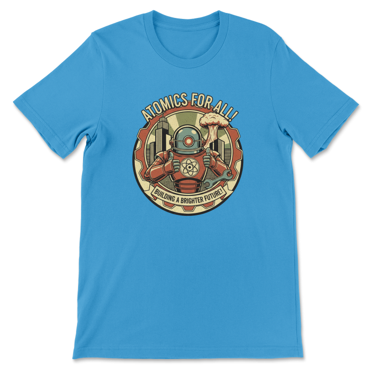 T-shirt Atompunk Retro-Future The Metropolis of Tomorrow-(USA) Aqua