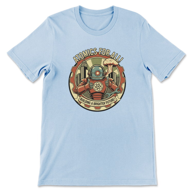 T-shirt Atompunk Retro-Future The Metropolis of Tomorrow-(USA) Baby Blue