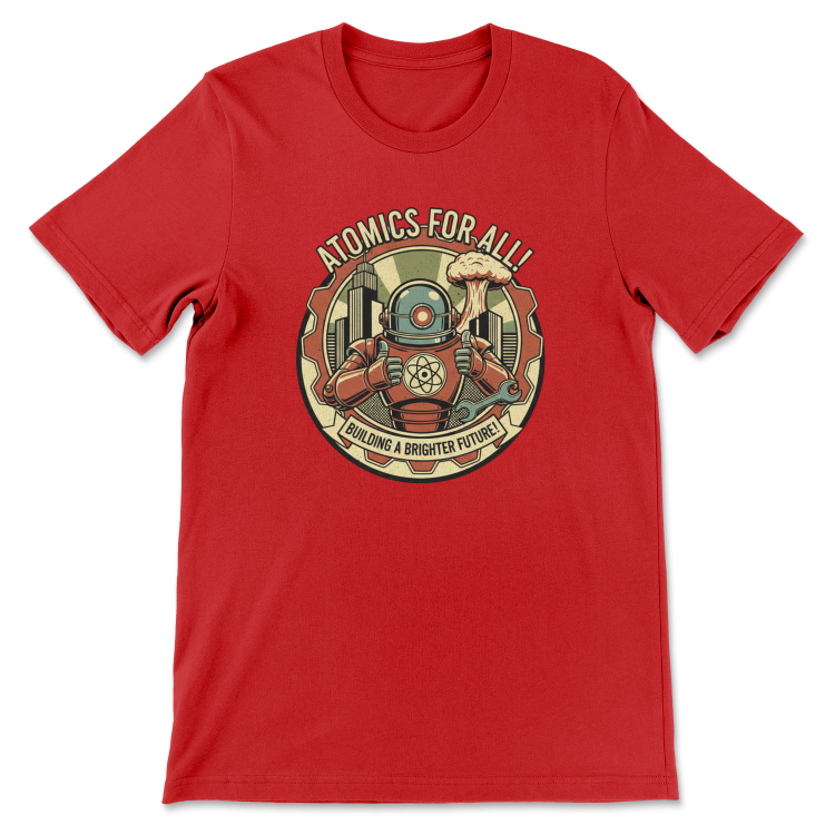 T-shirt Atompunk Retro-Future The Metropolis of Tomorrow-(USA) Canvas Red