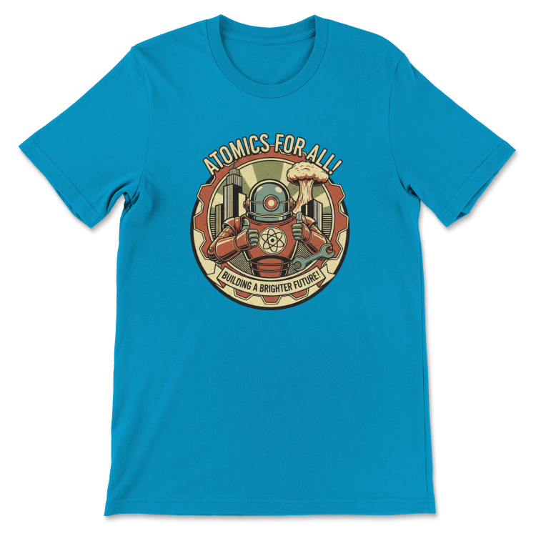 T-shirt Atompunk Retro-Future The Metropolis of Tomorrow-(USA) Heather Aqua