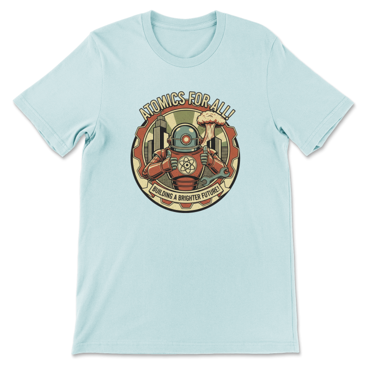 T-shirt Atompunk Retro-Future The Metropolis of Tomorrow-(USA) Heather Blue