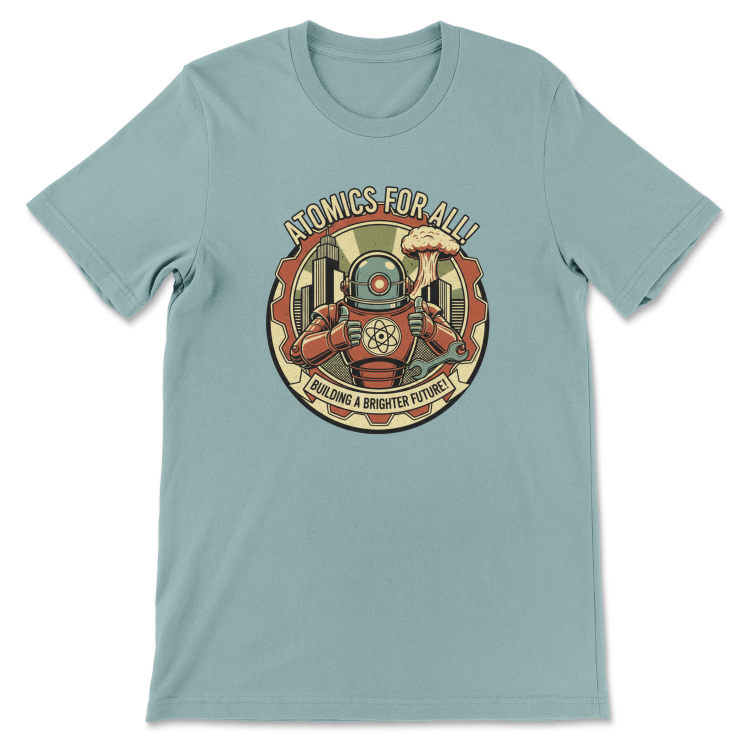 T-shirt Atompunk Retro-Future The Metropolis of Tomorrow-(USA) Heather Blue Lagoon