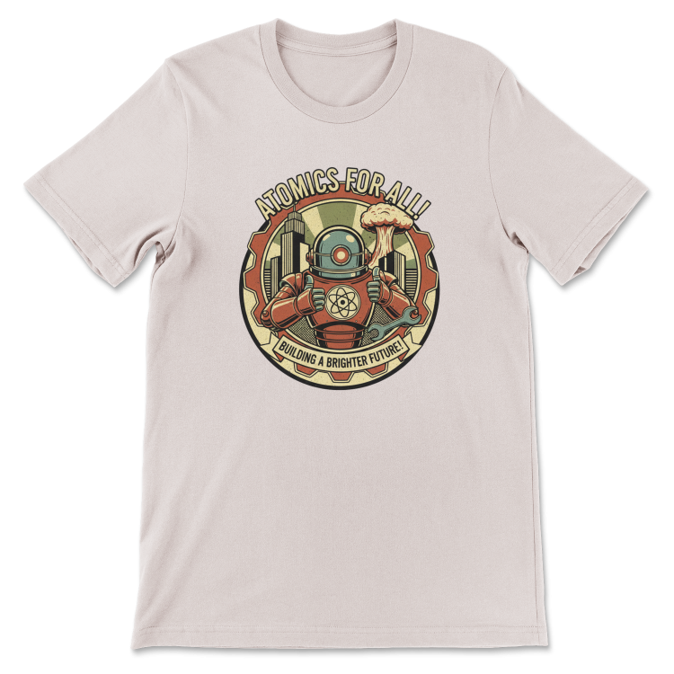 T-shirt Atompunk Retro-Future The Metropolis of Tomorrow-(USA) Heather Cool Grey