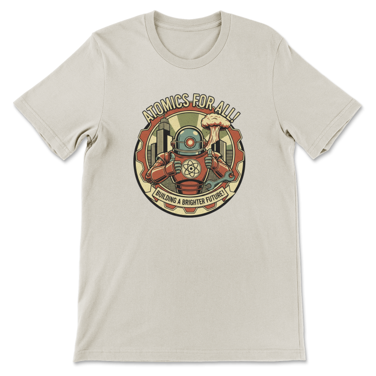 T-shirt Atompunk Retro-Future The Metropolis of Tomorrow-(USA) Heather Prism Natural