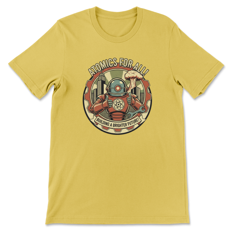 T-shirt Atompunk Retro-Future The Metropolis of Tomorrow-(USA) Heather Yellow