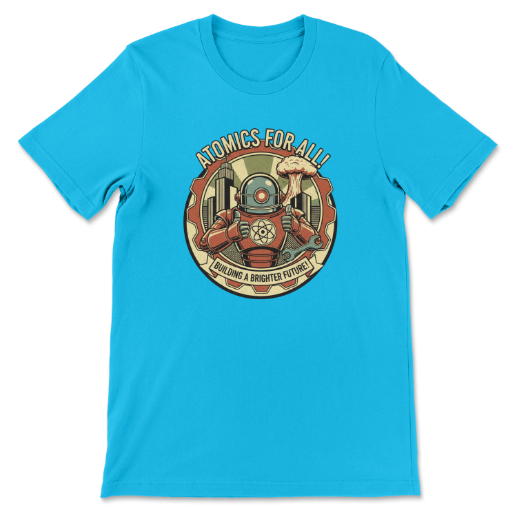T-shirt Atompunk Retro-Future The Metropolis of Tomorrow-(USA) Neon Blue