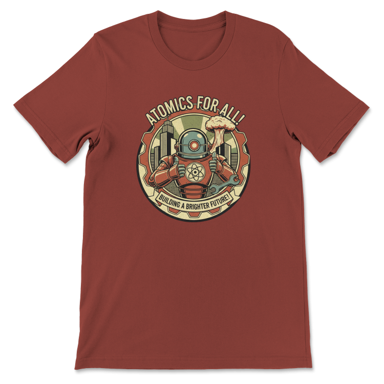 T-shirt Atompunk Retro-Future The Metropolis of Tomorrow-(USA) Rust