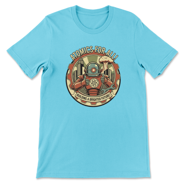 T-shirt Atompunk Retro-Future The Metropolis of Tomorrow-(USA) Turquoise
