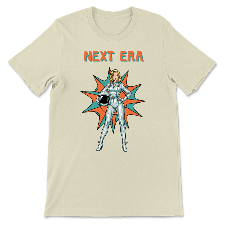 Retrofuturystyczna Koszulka Atompunk Pulp Icon - Next Era Pin Up Astro-Girl -(USA) Natural