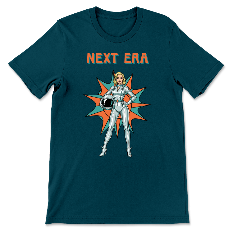 Retrofuturystyczna Koszulka Atompunk Pulp Icon - Next Era Pin Up Astro-Girl -(USA) Atlantic