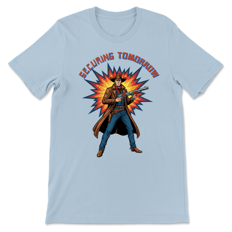 Retrofuturystyczna Koszulka Atompunk Pulp Icon - Space Cowboy (USA) Light Blue