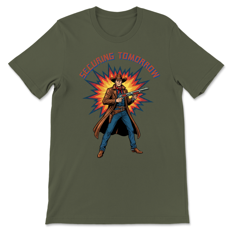 Retrofuturystyczna Koszulka Atompunk Pulp Icon - Space Cowboy (USA) Army