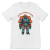 Retrofuturystyczna Koszulka Atompunk Pulp Icon - Robo-Worker -White