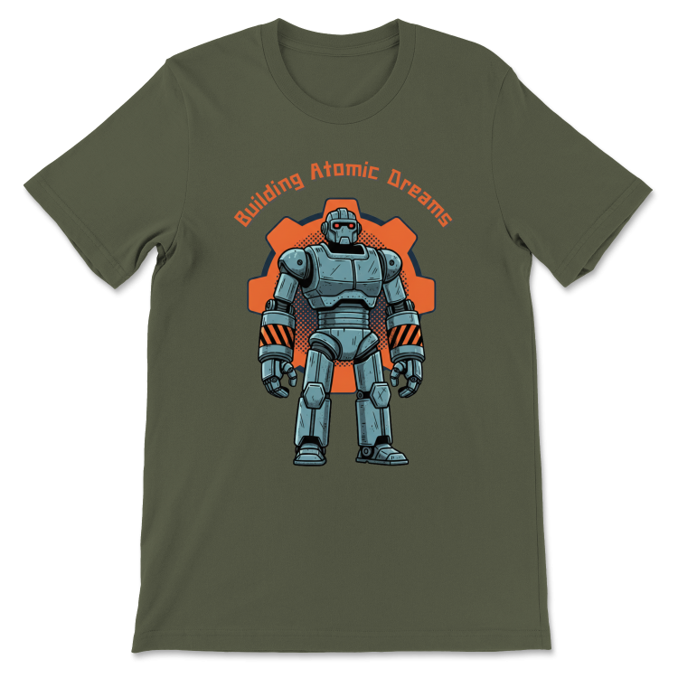 Retrofuturystyczna Koszulka Atompunk Pulp Icon - Robo-Worker -(USA) Army