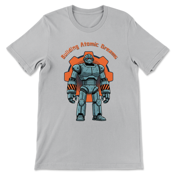 Retrofuturystyczna Koszulka Atompunk Pulp Icon - Robo-Worker -(USA) Athletic Heather
