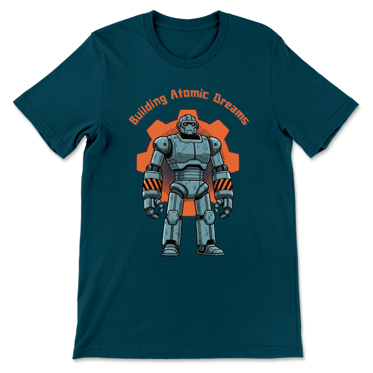 Retrofuturystyczna Koszulka Atompunk Pulp Icon - Robo-Worker -(USA) Atlantic