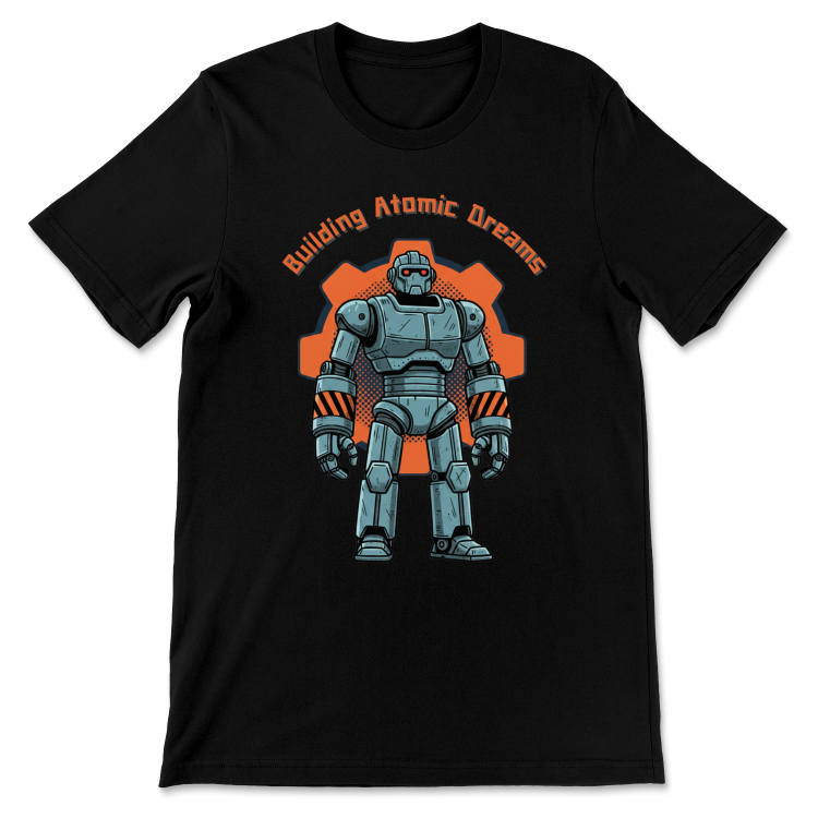 Retrofuturystyczna Koszulka Atompunk Pulp Icon - Robo-Worker -(USA) Black Heather