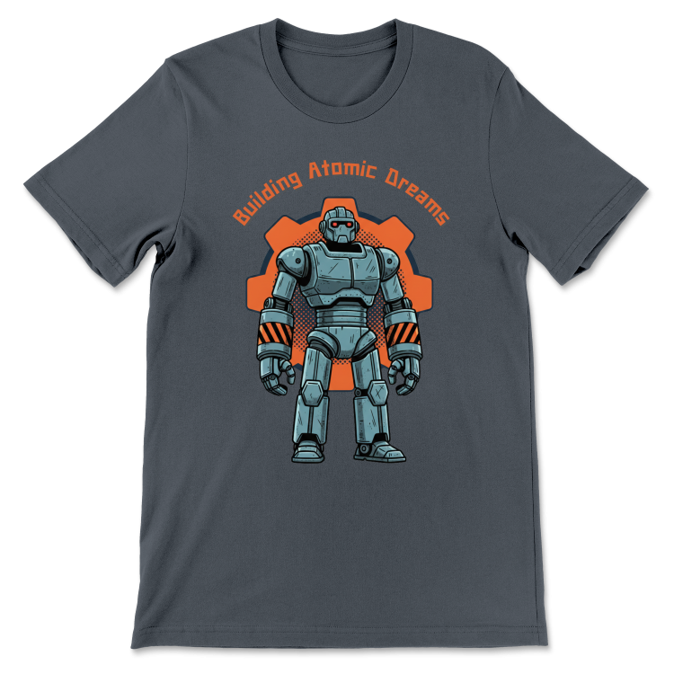 Retrofuturystyczna Koszulka Atompunk Pulp Icon - Robo-Worker -(USA) Charcoal Heather