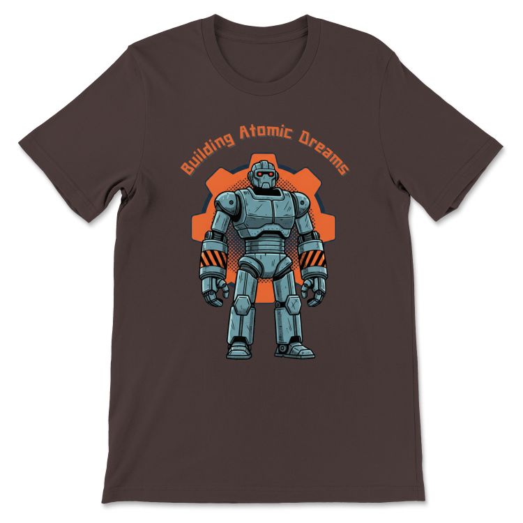 Retrofuturystyczna Koszulka Atompunk Pulp Icon - Robo-Worker -(USA) Dark Chocolate