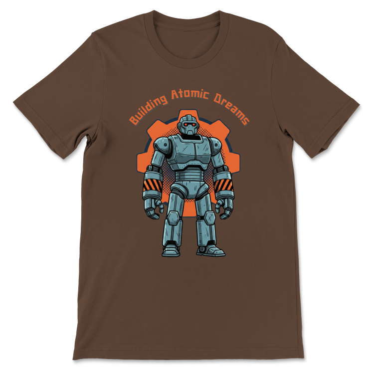 Retrofuturystyczna Koszulka Atompunk Pulp Icon - Robo-Worker (USA) Heather Brown