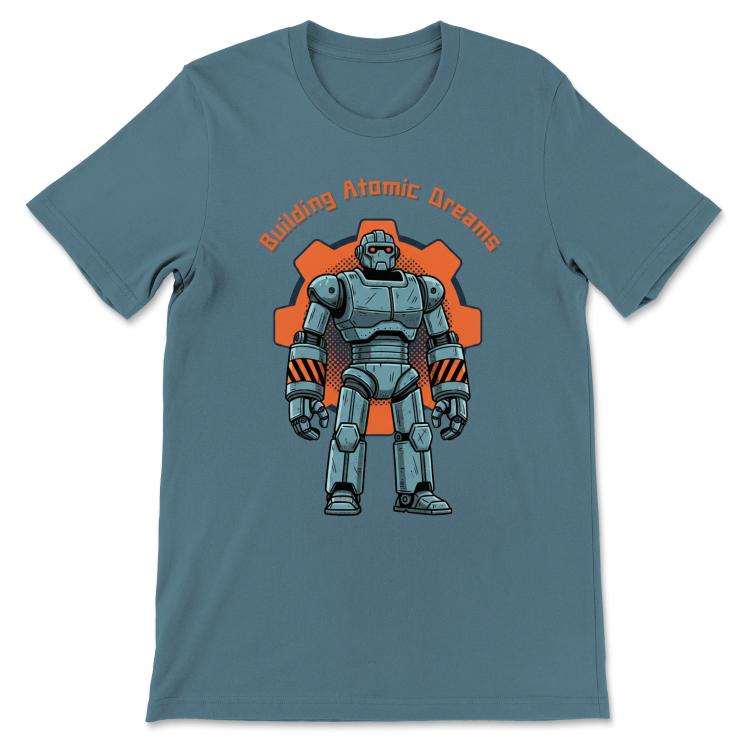 Retrofuturystyczna Koszulka Atompunk Pulp Icon - Robo-Worker (USA) Heather Deep Teal