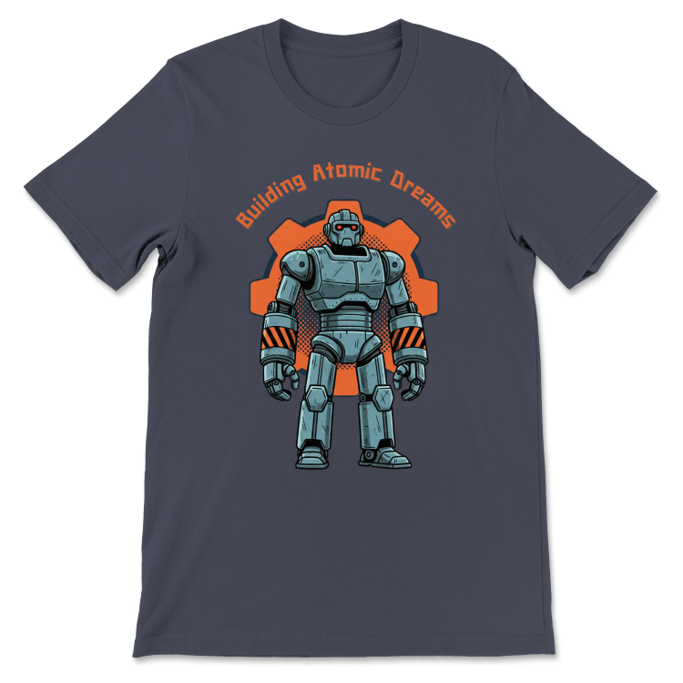 Retrofuturystyczna Koszulka Atompunk Pulp Icon - Robo-Worker (USA) Heather Navy