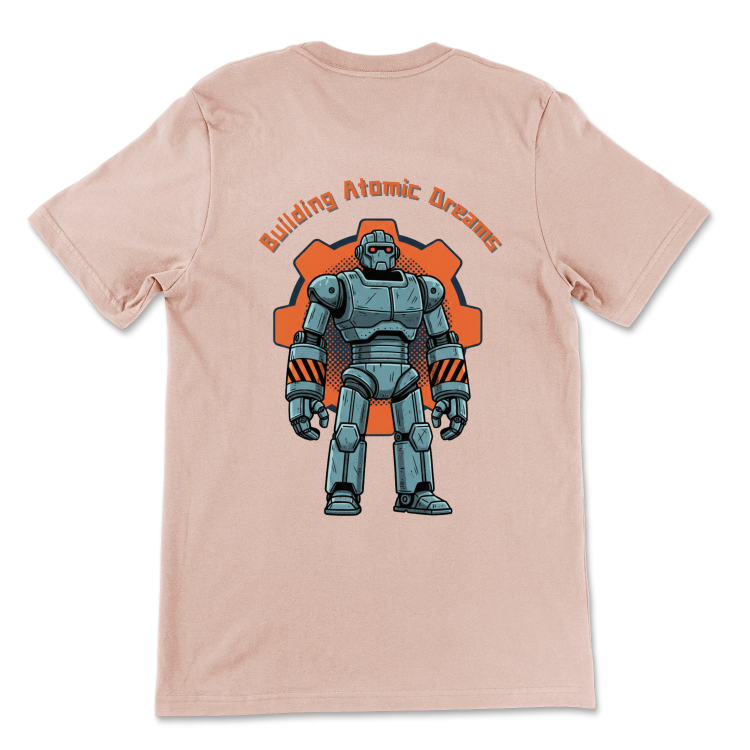 Retrofuturystyczna Koszulka Atompunk Pulp Icon - Robo-Worker (USA) Heather Peach