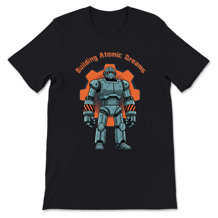 Retrofuturystyczna Koszulka Atompunk Pulp Icon - Robo-Worker (USA) Solid Black Blend